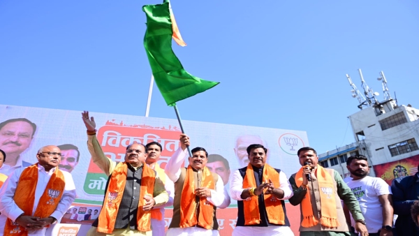 CM Mohan Yadav flags off LED campaign chariot for victory in Lok Sabha elections 2024