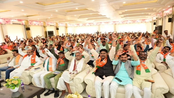 In Panna BJP MP VD Sharma told the workers the strategy to win Khajuraho Lok Sabha