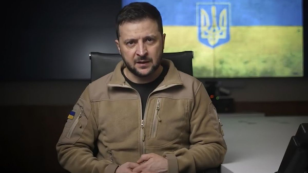 Russian missile lands near cars carrying Zelensky Russian missile lands near cars carrying Zelensky