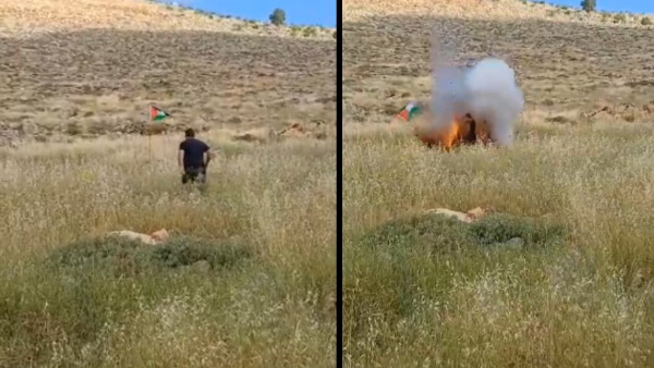Israeli injured as he tries to remove Palestinian flag