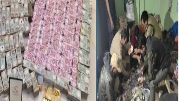 uttarkashi Police raid liquor found 26 55 lakhs rupees filled in bags employees counting on ground uttarkashi Police raid liquor found 26 55 lakhs rupees filled in bags employees counting on ground