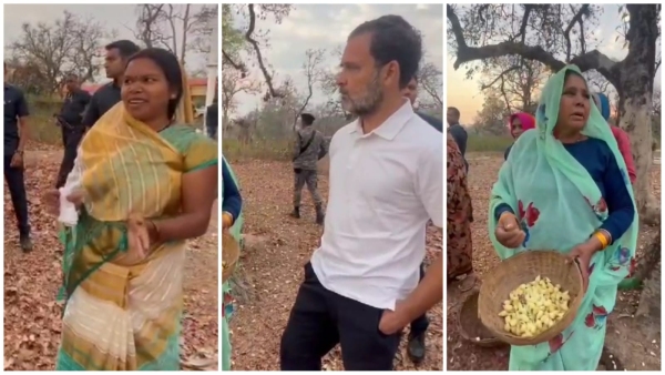 Rahul Gandhi stopped the convoy after seeing tribal women in Mahue Bine Umaria of MP also talked to them