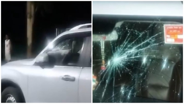 Amidst Lok Sabha elections BJP MLA from Banda Virendra Singh Lodhi s car attacked with stones