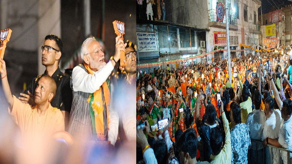 PM Modi road show in Kanpur PM Modi road show in Kanpur