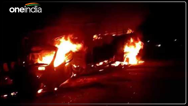 up-news-car-carrying-wedding-procession-caught-fire-after-accident-in-jhansi-groom-did-not-survive