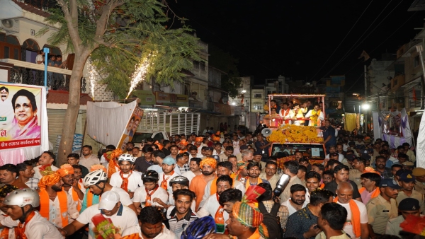 CM Mohan Yadav conducted a road show in Dewas for Dewas Lok Sabha candidate Mahendra Singh Solanki
