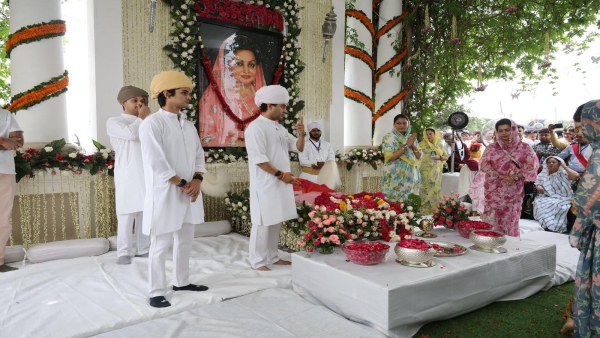 Jitu Patwari reached Jai Vilas Palace for the last darshan of Rajmata Madhavi Raje Scindia