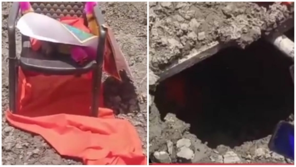 Baba took Samadhi police administration immediately took him out from 5 feet deep pit Baba took Samadhi police administration immediately took him out from 5 feet deep pit