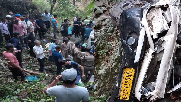 Nainital accident Vehicle fell into deep ditch Haldwani 6 killed mother daughter father four injured