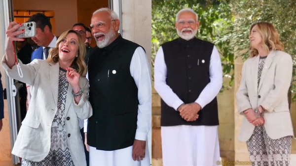 Italy PM Meloni clicks selfie with PM Modi