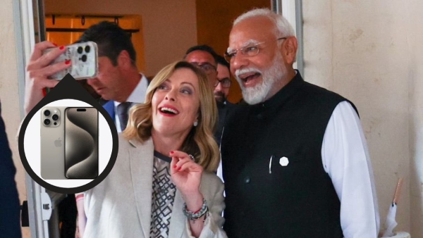 PM Modi Giorgia Meloni Selfie iPhone 15 pro max