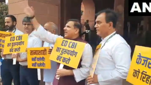 AAP Protest After Kejriwal Arrest