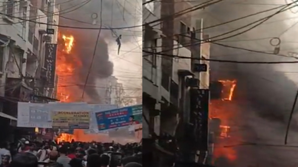 Delhi Massive fire in a restaurant Delhi Massive fire in a restaurant