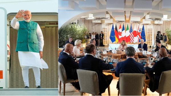 pm modi reached italy for G7 summit