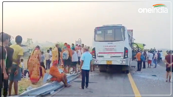 big-breaking-a-bus-full-of-devotees-returning-from-ayodhya-to-bihar-collided-with-a-parked-truck