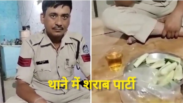 Rewa News Liquor party in police station
