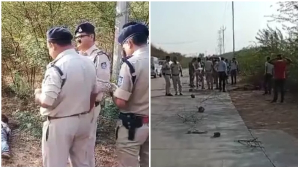 Two dead bodies were found on the side of the highway near the railway bridge in Kampu police station area