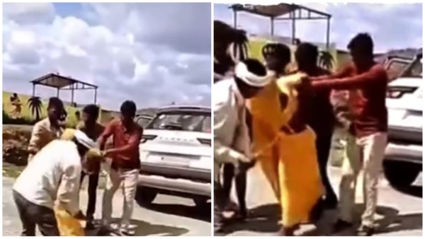 Video of woman being beaten in Tanda police station area of Dhar goes viral