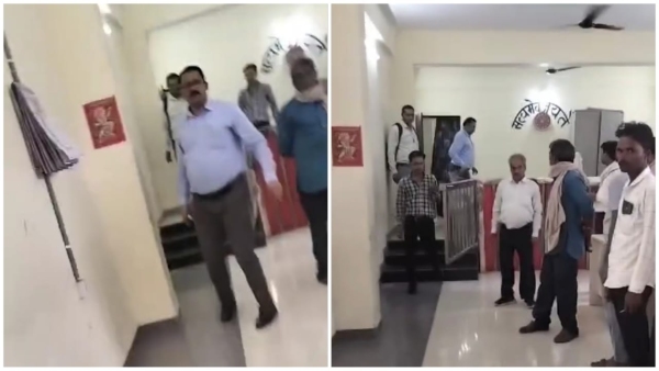 Tehsildar Gyanchand Rai ran after the young man making video in Banda Court viral Tehsildar Gyanchand Rai ran after the young man making video in Banda Court viral