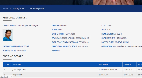 About IAS Durga Shakti Nagpal