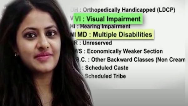 IAS Puja Khedkar disability