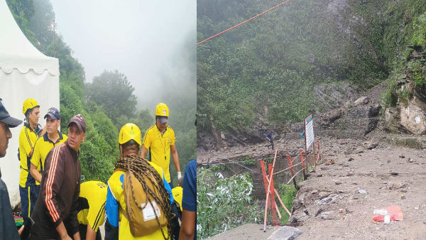 Landslide occurred Chirwasa Kedarnath road three devotees going to visit Kedarnath Dham died