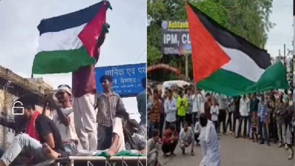 Madhya Pradesh Moharram Procession Palestine Flag