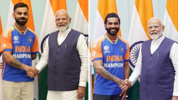 pm modi kohli and jadeja pm modi kohli and jadeja