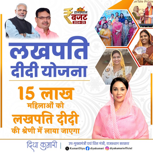 Lakhpati didi Yojana Rajasthan budget 2024 Lakhpati didi Yojana Rajasthan budget 2024