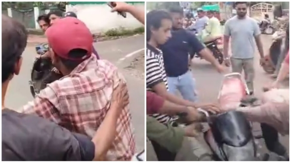 Man beaten with slippers in Bhopal was commenting after seeing the woman