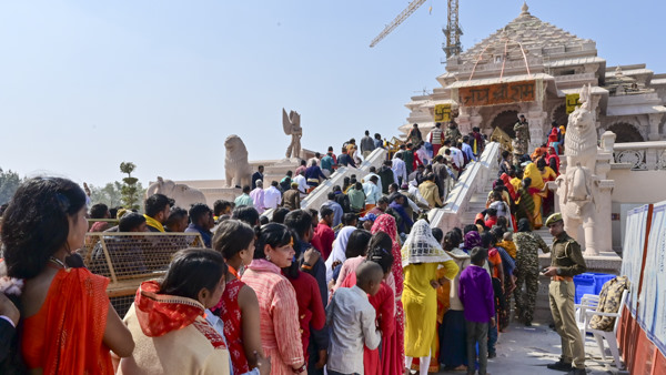 Devotee in Ram Mandir