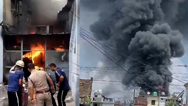 Massive fire chemical factory Haridwar industrial area fire brigade carried out rescue three hours