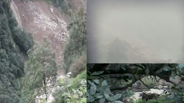 Kedarnath Video Landslide bheembali danger lake forming Mandakini river alert Gaurikund Rudraprayag