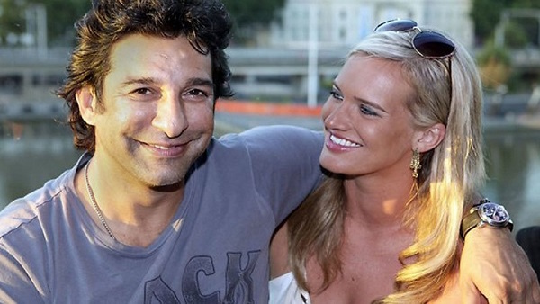 wasim akram with shaniera wasim akram with shaniera