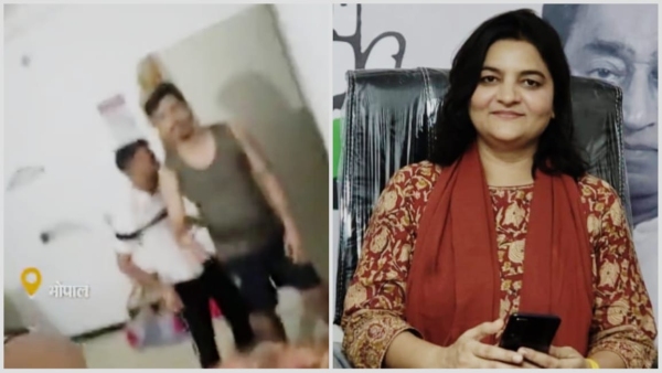 Congress Sangeeta Sharma molests Minal Residency student raises questions on law and order Congress Sangeeta Sharma molests Minal Residency student raises questions on law and order