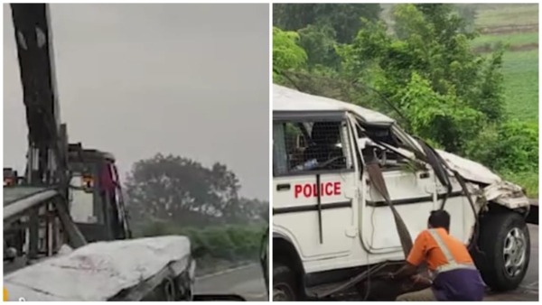 Mini truck hits police vehicle and pickup in Neemuch 3 dead 7 serious Mini truck hits police vehicle and pickup in Neemuch 3 dead 7 serious