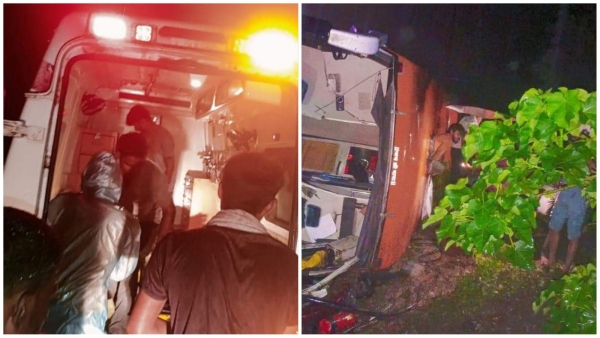 Bus going from Bhopal to Hyderabad overturns in Pandhurna 5 killed 40 injured