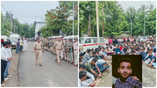 People showed anger after the dead body of 12th class student Harsh Meena was found in Narmadapuram People showed anger after the dead body of 12th class student Harsh Meena was found in Narmadapuram