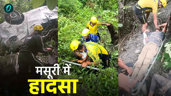 dehradun Mussoorie accident car tourists going from Noida fell into deep ditch 6 people two died