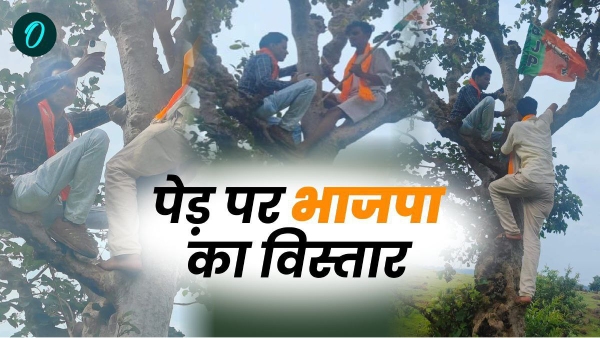 Joining BJP by climbing a tree Sidhi News
