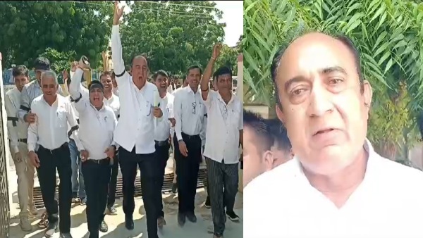 lawyers-protest-in-sanchore-over-the-statement-of-bjp-state-president-madan-rathore-in-rajasthan