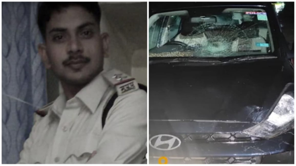 Rajgarh biaora female constable Pallavi Solanki killed SI Dipankar Gautam with her car Rajgarh biaora female constable Pallavi Solanki killed SI Dipankar Gautam with her car