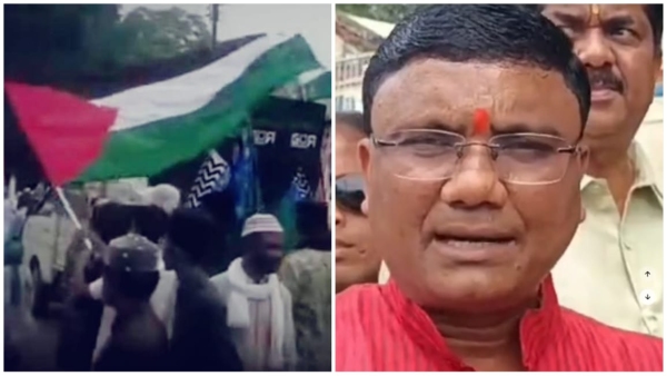 BJP rally on waving Palestinian flag in Eid Miladunnabi procession in Balaghat BJP rally on waving Palestinian flag in Eid Miladunnabi procession in Balaghat