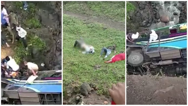 Accident Passenger bus going from Maharashtra to Khandwa fell into a ditch four died