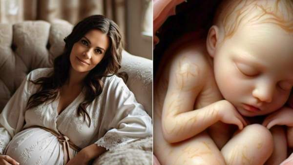 Embryo in pregnant lady womb