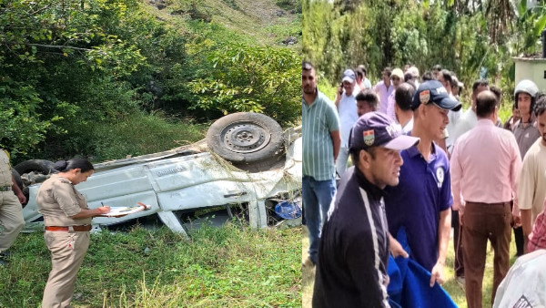 Pithoragarh Major road accident car fell into ditch three people gone visit temple died