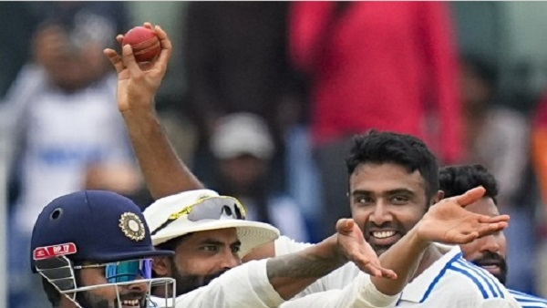 Ashwin with ball