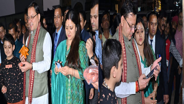 DIWALI 2024 CM PUSHKAR Dhami bought earthen lamps idols WITH family paid through digital payment