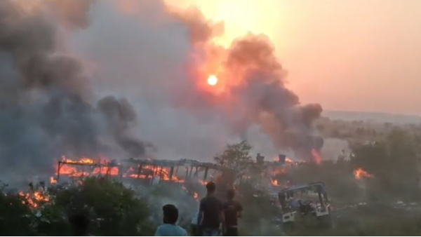 Fire in Guna firecracker market