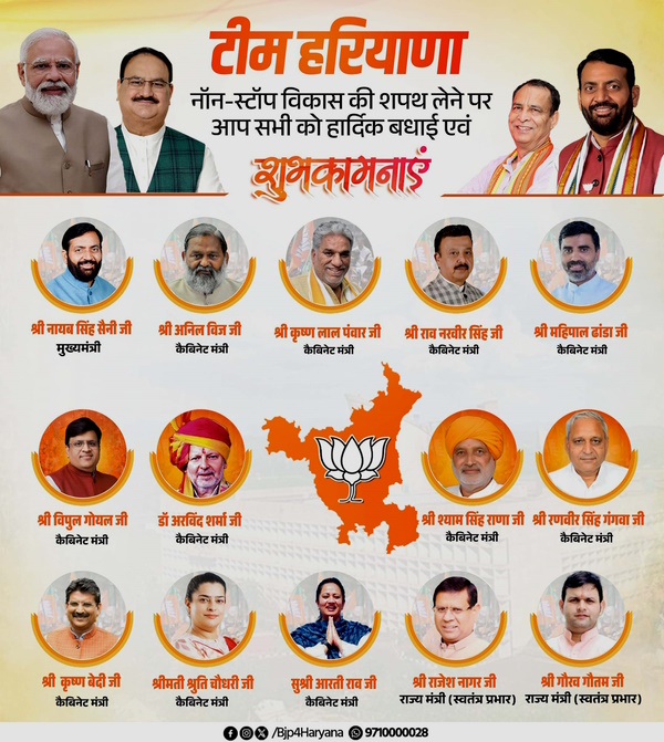 Haryana Ministers List With Name Photo